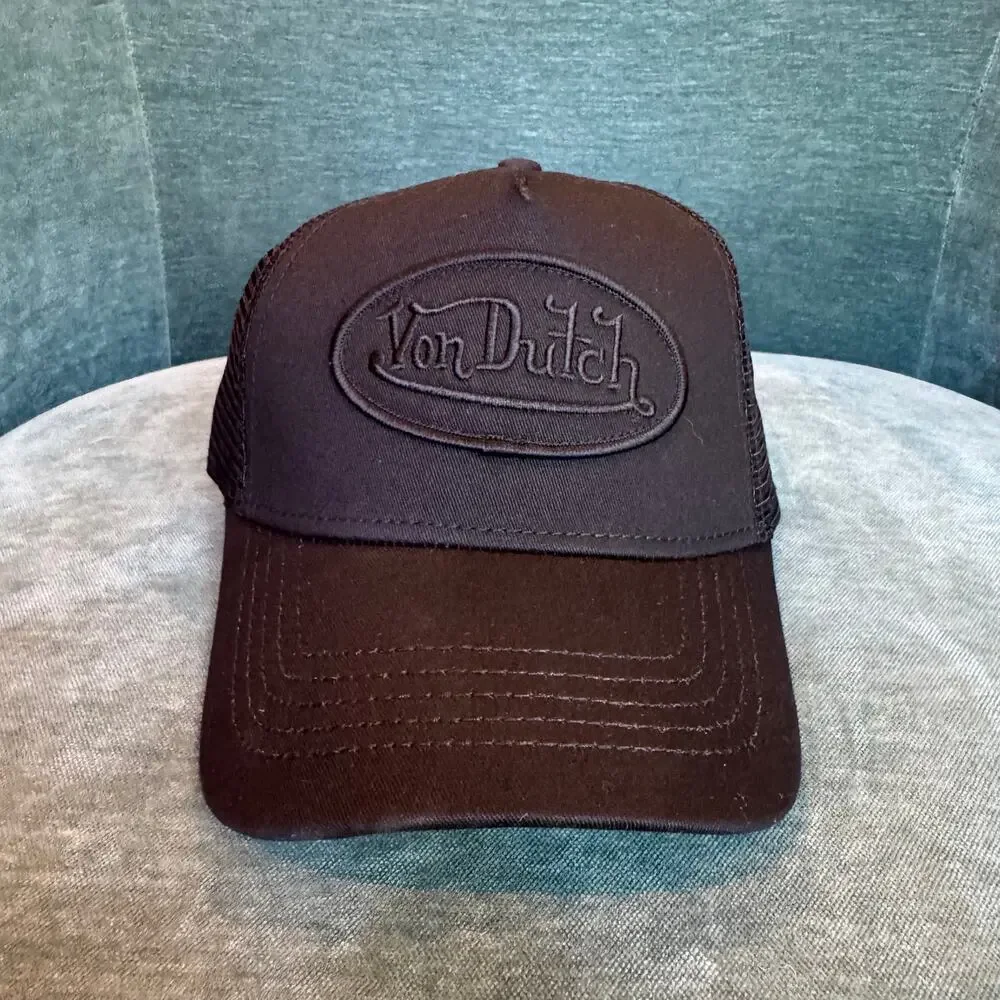 New Von Dutch Black on Black Trucker Hat - NWT